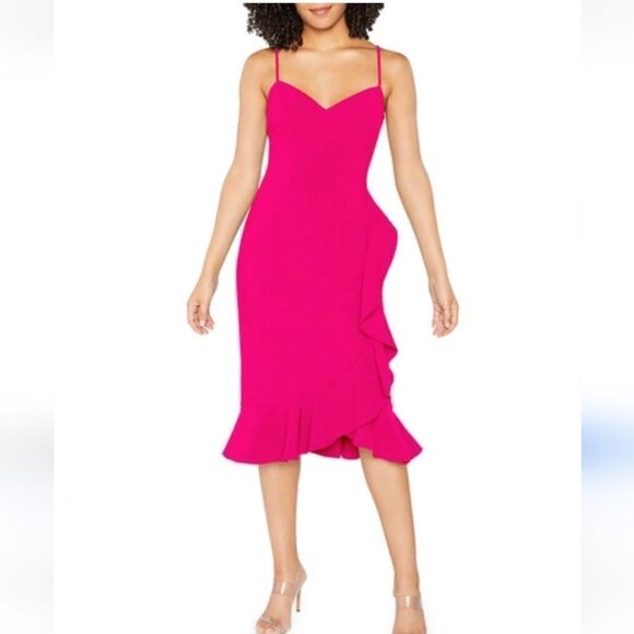 Likely LAVERNA FITTED MIDI DRESS IN FUCHSIA - Picture 2 of 12